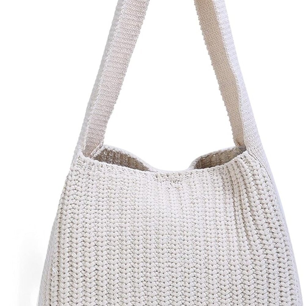 Women's Crochet Tote Bag Eco-Friendly Knitted Shoulder Bag Travel Daily Use